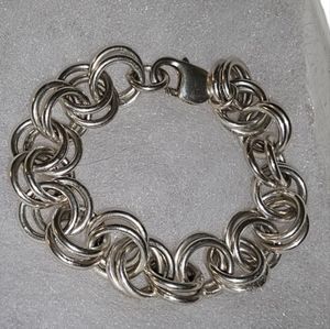 🚫SOLD🚫 925 Sterling Silver Double Chain Bracelet 53.1g weight 8inch